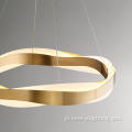 Luksusowy złoty akrylowy pierścień okrągły żyrandol LED LED
